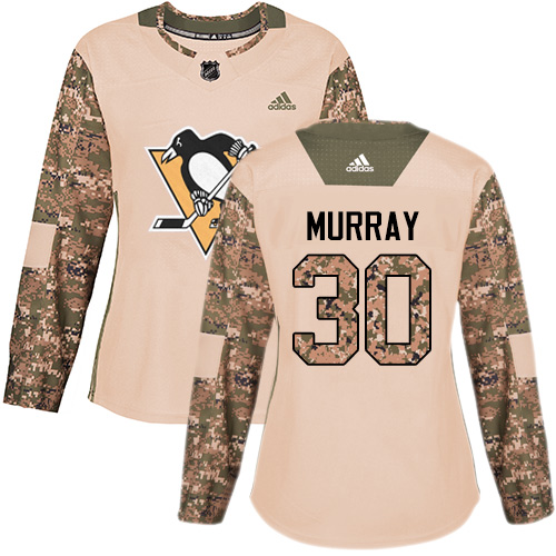 Adidas Penguins #30 Matt Murray Camo Authentic Veterans Day Women's Stitched NHL Jersey